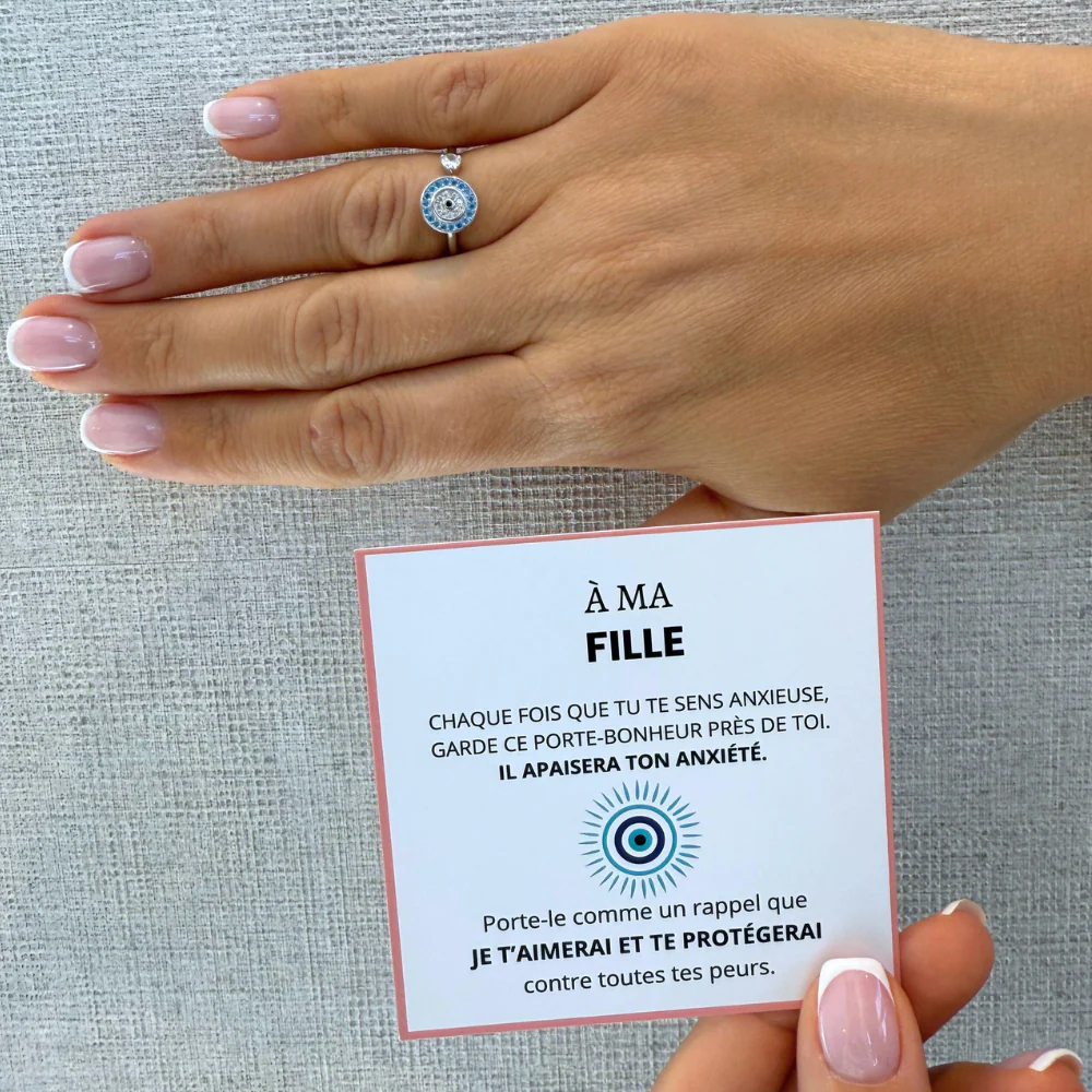 À Ma Fille - Bague Œil Porte-Bonheur I Ajustable